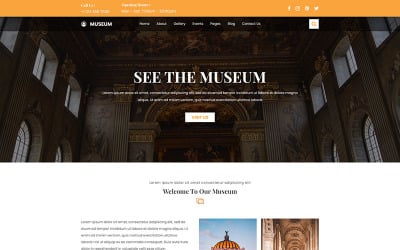 博物馆和展览网站PSD模板