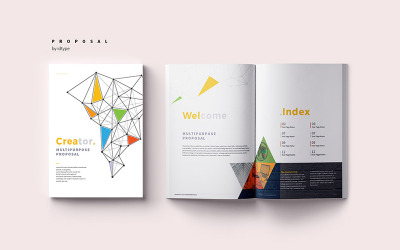 Kreativt förslag broschyr - mall för företagsidentitet
