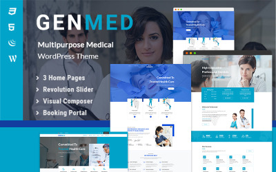 "Genmed | Multipurpose Medical" Responsive WordPress thema №98144