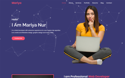 Mariya persoonlijke portfolio bestemmingspagina sjabloon