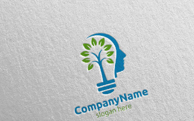 Creative Brain Tree Idea Logo Template