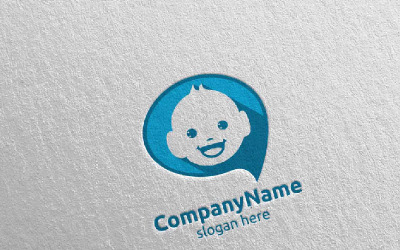 Şirin Bebek Gülümseme Logo Şablonu