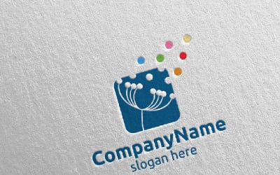 Dandelion flower Vector Design Logo Template