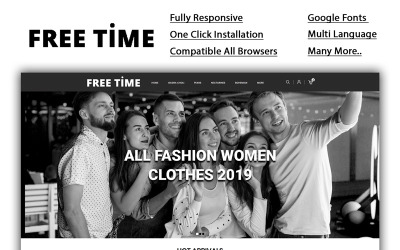 Modello OpenCart Responsive #98279 "Freetime - Fashion Store"
