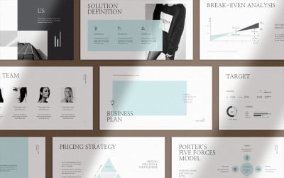 Ren och tydlig affärsplan PowerPoint-mall