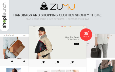 Zumj - téma kabelky a nakupování oblečení Shopify