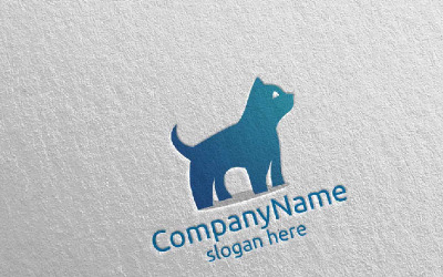 Kat voor dierenwinkel, dierenarts of kattenliefhebber Concept 13 Logo sjabloon