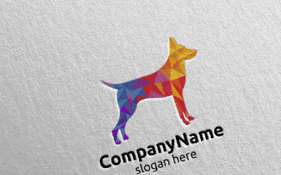 Kutya kisállat boltnak, állat-egészségügyi vagy kutya szerető koncepció 1 logó sablon