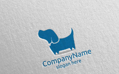 Pet Shop, Veteriner veya Dog Lover Concept için Köpek 12 Logo Şablon
