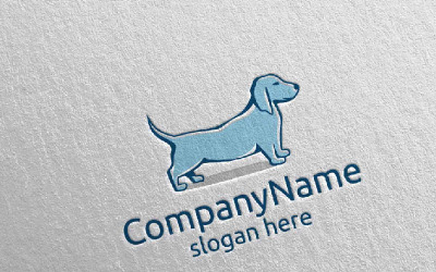 Pet Shop, Veteriner veya Dog Lover Concept 3 için Köpek Logo Şablonu