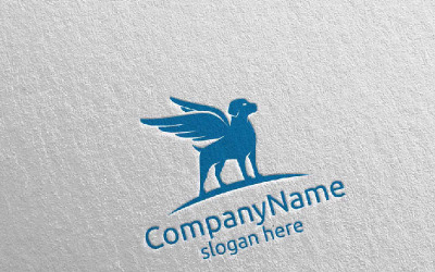 Hond voor dierenwinkel, dierenarts of hondenliefhebber Concept 8 Logo sjabloon