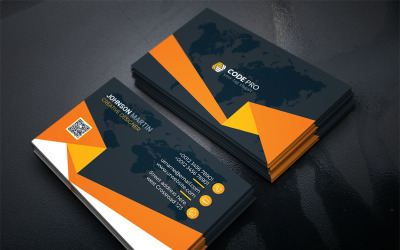 Cartão de visita cor laranja - modelo de identidade corporativa