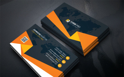 Orange Color Business Card - Corporate Identity Template