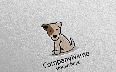 Pes pro Pet Shop, veterinární nebo psí miláček koncept 4 Logo šablonu
