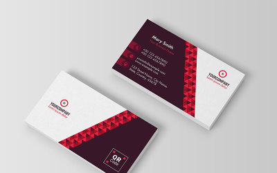 Diseño de tarjeta de presentación con elementos rojos - Plantilla de identidad corporativa
