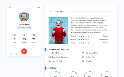 FantasyVcard - Portfolio / CV / Resume Landing Page Template