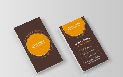 Layout de cartão de visita com elementos laranja - modelo de identidade corporativa