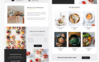 MyFoody - Modèle de Newsletter de restaurant réactif