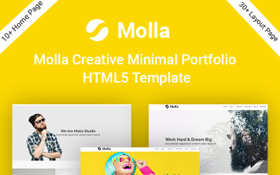 Plantilla de sitio web HTML5 de cartera mínima creativa de Molla
