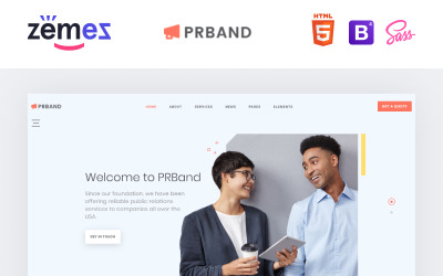 PRBand - Modello di sito web per agenzia di PR