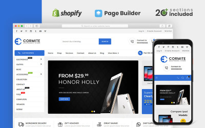 Responsywny szablon Shopify Cormite Electronics Store #98476