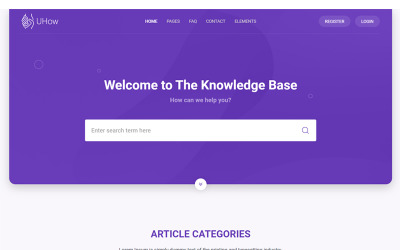 Szablon strony www UHow-Helpdesk and knowldage Base and Documentation #98478