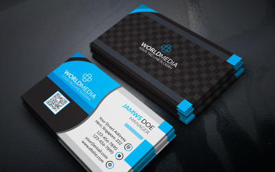 Blaue Farbe Visitenkarte - Corporate Identity Vorlage