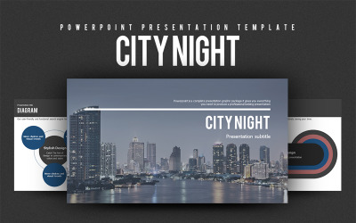 城市夜景PowerPoint模板
