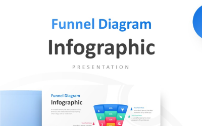 Cut-out 3D Funnel Diagram Presentation PowerPoint template