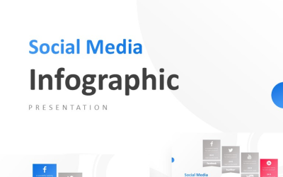 Four Options with Social Media Presentation PowerPoint template