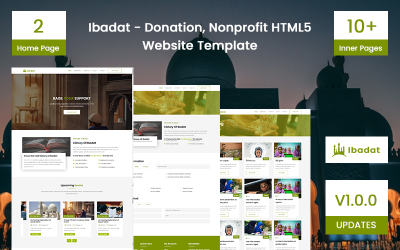 Ibadat - Donatie, HTML5-websitesjabloon voor non-profitorganisaties