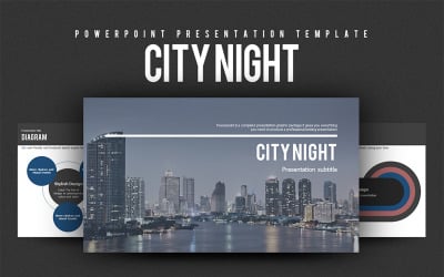 Modello PowerPoint di notte in città