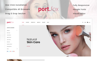 Responsive Portfox - Cosmetics Store Shopify Theme #98577