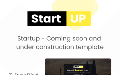 Startup - Coming soon template. Specialty Page