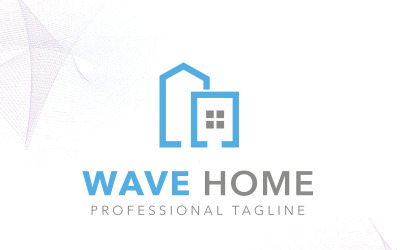 Modèle de logo Wave Home