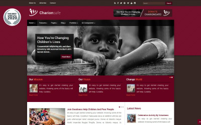 Charionsafe jótékonysági Joomla Joomla sablon