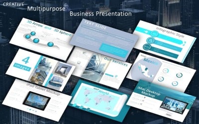 Multifunctionele creatieve zakelijke PowerPoint-presentatiesjabloon