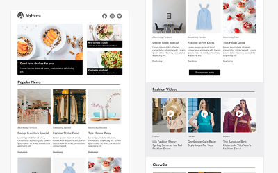 Newsletter šablona "MyNews - Responsive" #98739