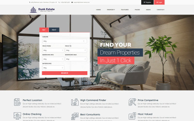 Responsive Dunk Dynamic Real Estate Wordpress #98795