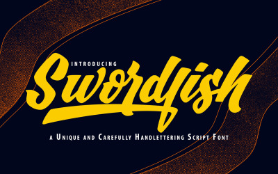 Svärdfisk | Unikt handlettering kursivt teckensnitt