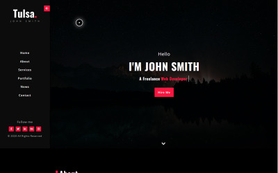 Tulsa - Personal Portfolio Landing Page Template Nyítóoldal sablon 98799