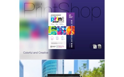 Cartel de la tienda de impresión en línea creativa - Plantilla de identidad corporativa