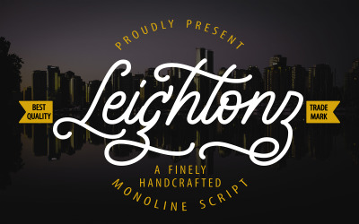 Leightonz | En fint handgjord Monoline Scrip Font