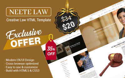 Neete - Law responsieve HTML-websitesjabloon