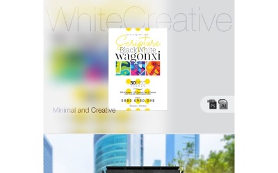 Bílý plakát kreativní události - šablona Corporate Identity
