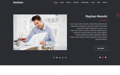 Swinton | Modelo de página inicial de currículo e portfólio