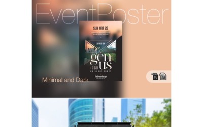 Minimal Dark Event Poster - Modello di identità aziendale