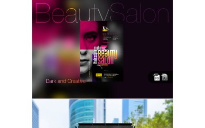 Ulotka ciemnego salonu piękności - szablon tożsamości korporacyjnej