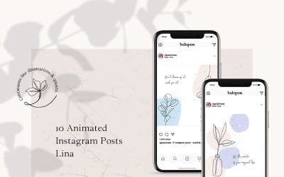 ANIMOWANE Posty na Instagramie - Szablon mediów społecznościowych Lina