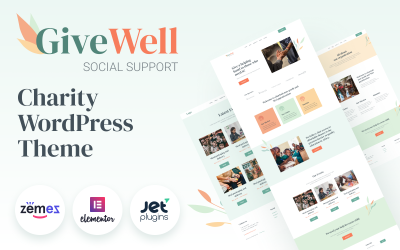 GiveWell - тема WordPress для некоммерческих веб-сайтов с пожертвованиями